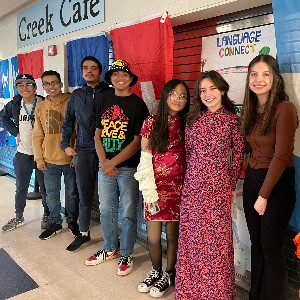 Students, smiling for the camera